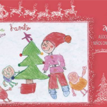 El dibujo de Carolina, postal de felicitación navideña de Asanog