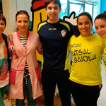 Santiago Futsal a Gaiola visita Asanog y la Escuela Camilo José Cela